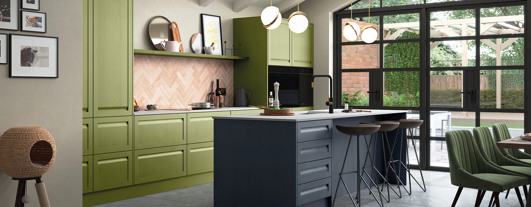 Harborne Slate Blue Stone and CMS Citrus Green 1